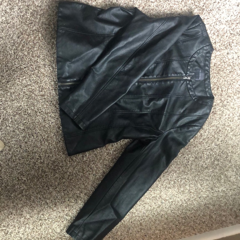 Black faux leather jacket